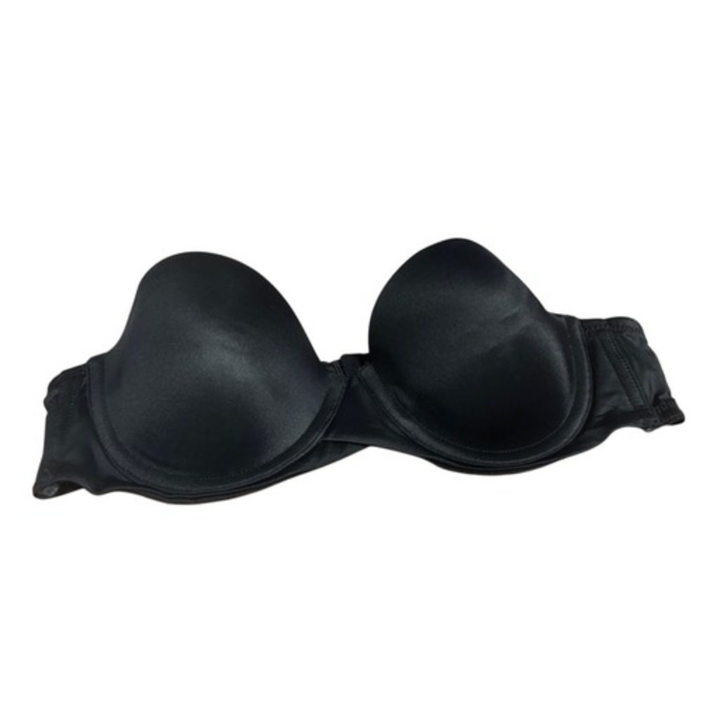 Black Strapless Bra Padded Underwire Support Comfortable Everyday Lingerie